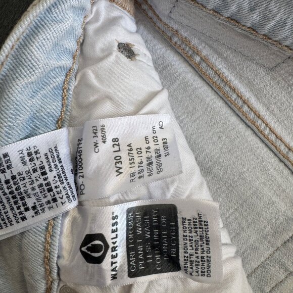 Levi's 501 Skinny Jean Button Fly Light Blue Bottom Slit Women's, Size 30 X 28 - Picture 8 of 13